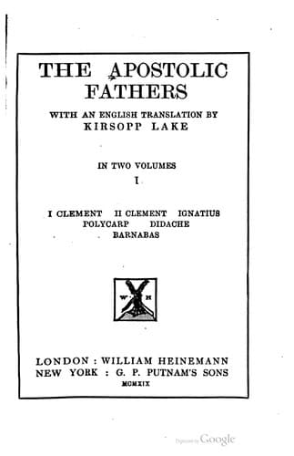 Tapa de The Apostolic fathers