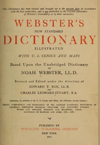 Tapa de Webster's new standard dictionary ...