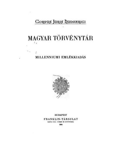 Tapa de Corpus juris hungarici