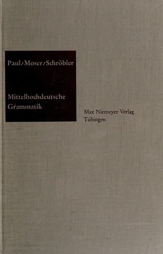 Tapa de Mittelhochdeutsche Grammatik