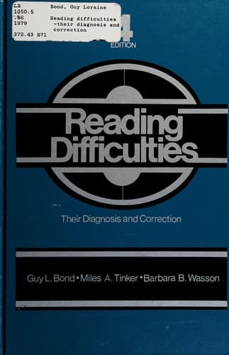 Tapa de Reading difficulties--their diagnosis and correction