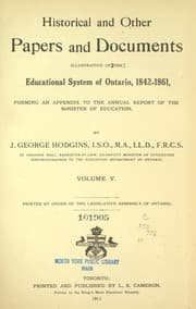 Tapa de Historical and other papers and documents
