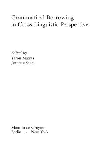 Tapa de Grammatical borrowing in cross-linguistic perspective