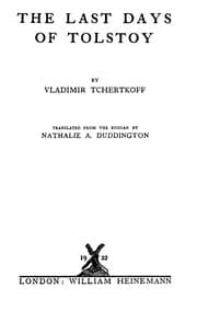Tapa de The last days of Tolstoy