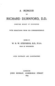 Tapa de A Memoir of Richard Durnford, D.D., Sometime Bishop of Chichester: With ..