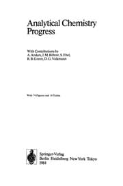 Tapa de Analytical Chemistry Progress (Topics in Current Chemistry, Vol 126)