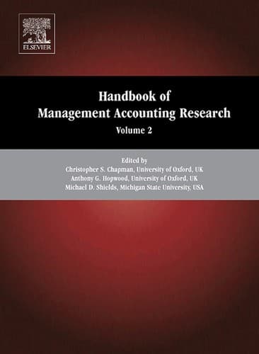 Tapa de Handbook of management accounting research