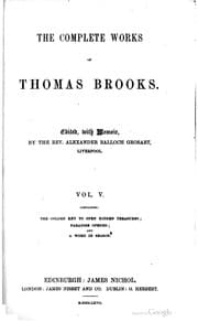 Tapa de The complete works of Thomas Brooks. Ed