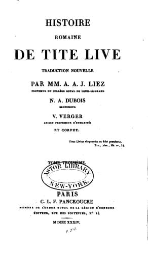 Tapa de Histoire romaine de Tite Live
