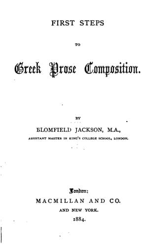Tapa de First Steps to Greek Prose Composition