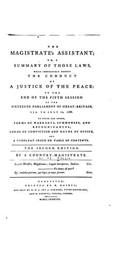 Tapa de The Magistrate's Assistant