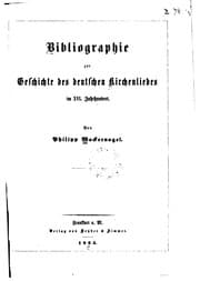 Tapa de Bibliographie zur Geschichte des deutschen Kirchenliedes im XVI. Jahrhundert
