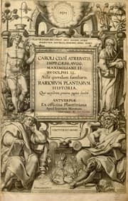 Tapa de Caroli Clusi Atrebatis, Impp. Caess. Augg., Maximiliani II, Rudolphi II, aulae quondam familiaris, Rariorum plantarum historia