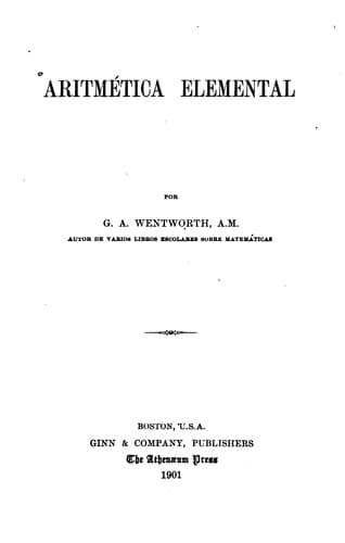 Tapa de Aritmética elemental