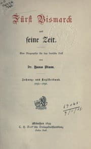 Tapa de Fürst Bismarck und seine Zeit