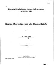 Tapa de Nonius Marcellus und die Cicero-briefe