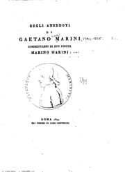 Tapa de Degli aneddoti di Gaetano Marini