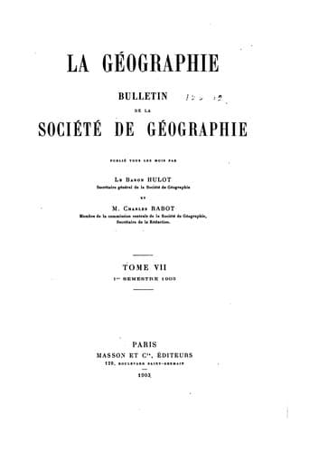 Tapa de La Géographie