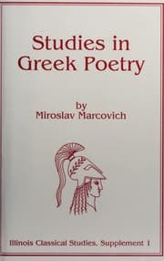 Tapa de Studies in Greek poetry