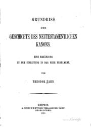 Tapa de Grundriss der geschichte des neutestamentlichen kanons