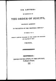 Tapa de Six letters in defense of the order of Jesuits