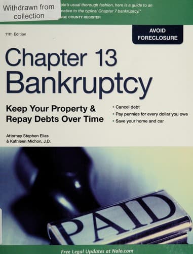 Tapa de Chapter 13 bankruptcy