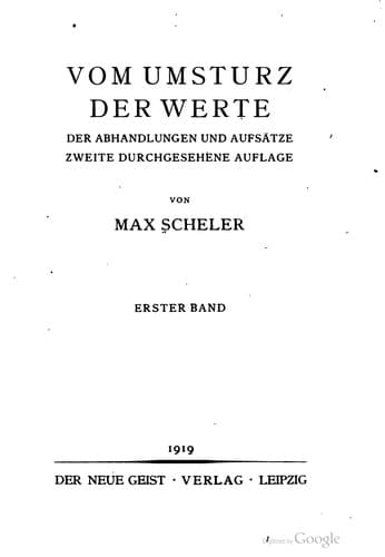 Tapa de Vom Umsturz der Werte