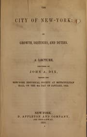 Tapa de The City of New-York, its growth, destinies, and duties