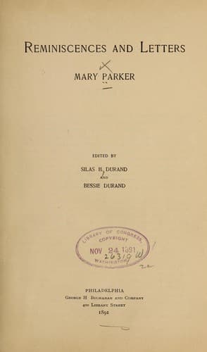 Tapa de Reminiscences and letters