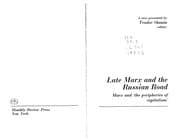 Tapa de Late Marx and the Russian Road