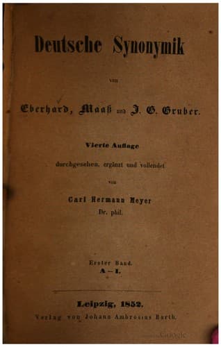 Tapa de Deutsche Synonymik