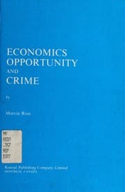 Tapa de Economics, opportunity and crime