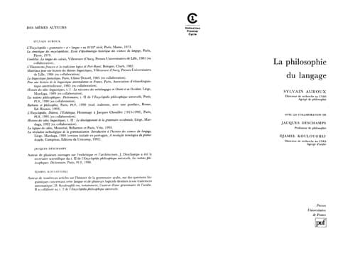 Tapa de La philosophie du langage