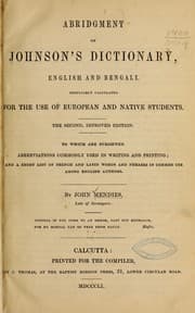 Tapa de Abridgment of Johnson's Dictionary