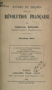 Tapa de Études et leçons sur la Révolution française
