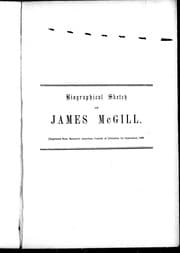Tapa de Biographical sketch of James McGill