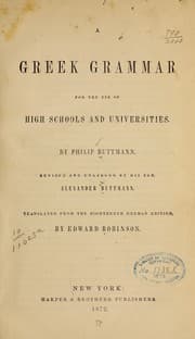Tapa de A Greek grammar for the use of high schools and universities