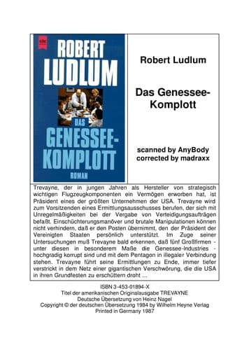 Tapa de Das Genessee-Komplott