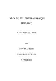 Tapa de Index du Bulletin épigraphique, 1987-2001