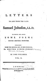 Tapa de Letters to and from the Late Samuel Johnson, LL.D.: To which are Added Some ..