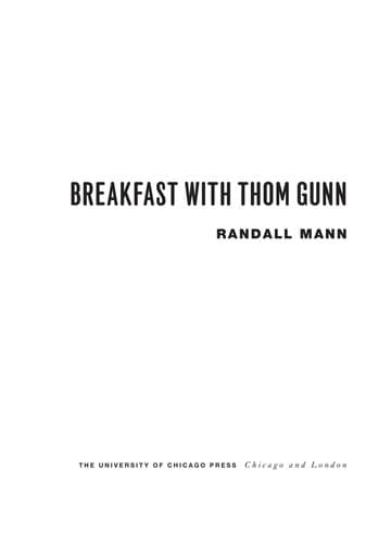 Tapa de Breakfast with Thom Gunn
