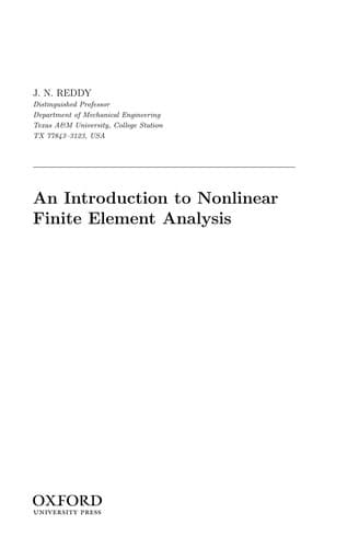 Tapa de INTRODUCTION TO NONLINEAR FINITE ELEMENT ANALYSIS.