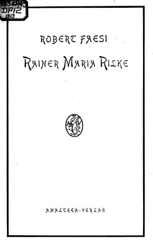 Tapa de Rainer Maria Rilke