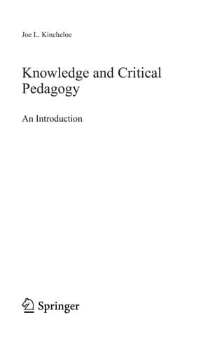 Tapa de Knowledge and critical pedagogy