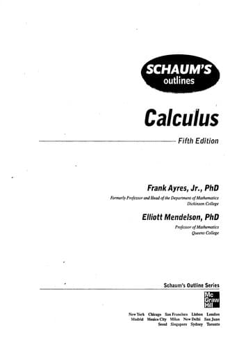 Tapa de Schaum's outlines calculus