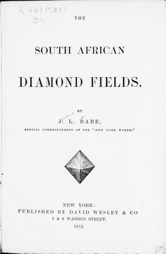 Tapa de The South African diamond fields