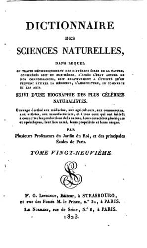 Tapa de Dictionnaire des sciences naturelles