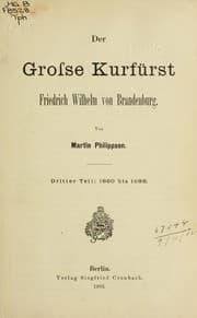 Tapa de Der Grosse Kurfürst, Friedrich Wilhelm von Brandenburg
