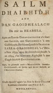 Tapa de Sailm Dhaibhidh ann dan Gaoidhealach do reir na Heabhra