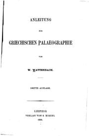 Tapa de Anleitung zur griechischen Palaeographie